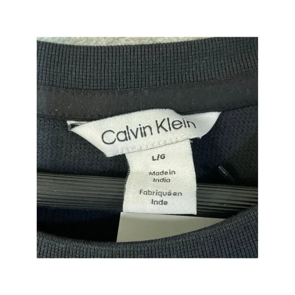 NWOT Calvin Klein Men's Black T-Shirt L Cotton Blend Crew Neck